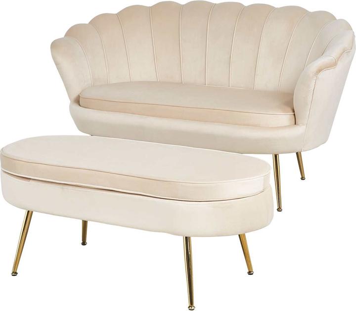 Image du produit SalesFever Pouf ovale beige or