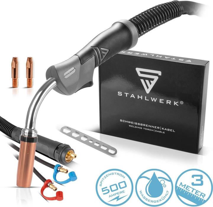 Actual product image Stahlwerk Water-cooled MIG MAG welding torch AK501D | MB501D up to 500 A