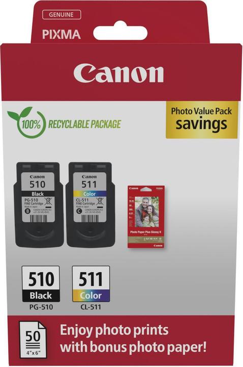Immagine prodotto Canon PG-510/CL-511 Cartuccia d'inchiostro PVP (M, FC, C, Y)