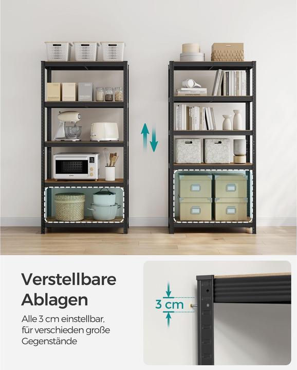 Actual product image Songmics Heavy-duty shelving GLR040B11 black, brown 90.0 x 40.0 x 180.0 cm