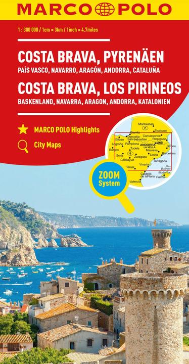 Immagine prodotto Carta regionale Costa Brava, Pirenei 1:300.000
