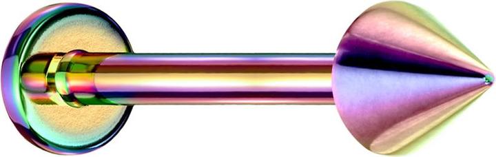 Actual product image Star Piercing Micro labret coloured with cone (without brass, Titanium G23)