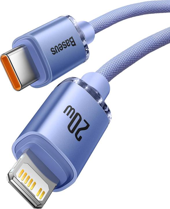 Produktbild Baseus Crystal Shine Series Fast Charging Data Cable Type-C to iP 20W 1.2m Purple (1.20 m, USB 2.0)