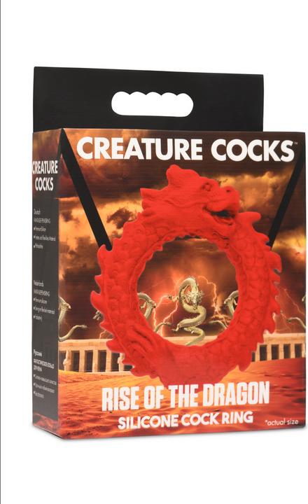 Produktbild Creature Cocks XR Brands Aufstieg des Drachen Silikon Penisring Rot (4 cm)