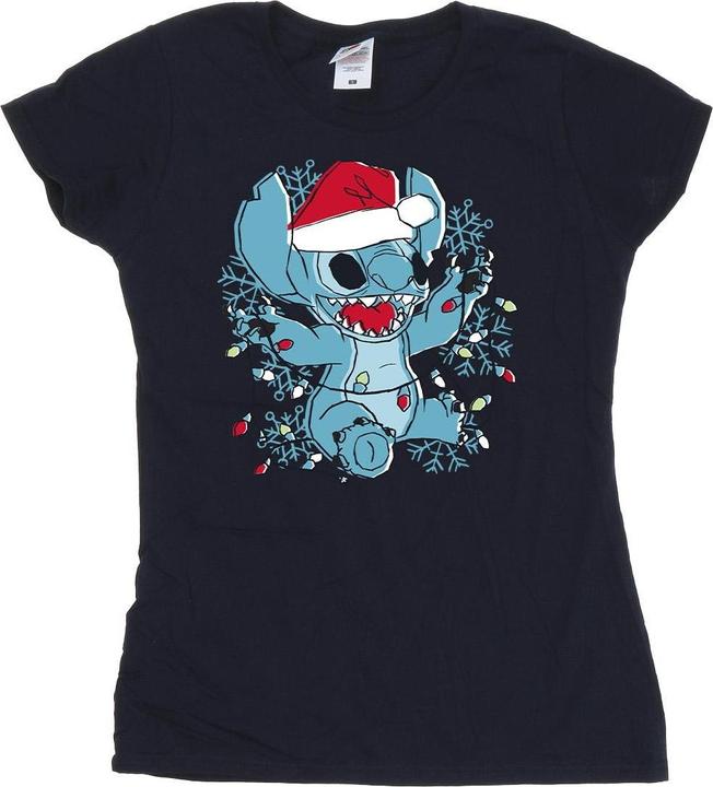Image du produit Disney - T-shirt LILO AND STITCH CHRISTMAS LIGHTS SKETCH - Femme (XL)