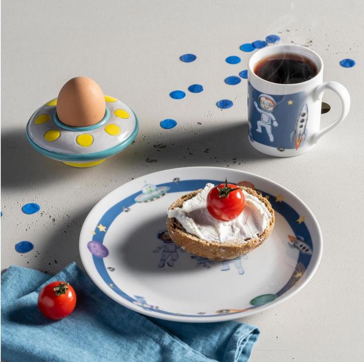 Actual product image Leonardo Children's Egg Cup Avventura UFO, Yellow/Turquoise/White (1 x)