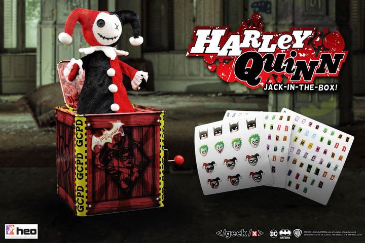 Actual product image Geek X DC Comics "Jumping Devil Harley Quinn" music box