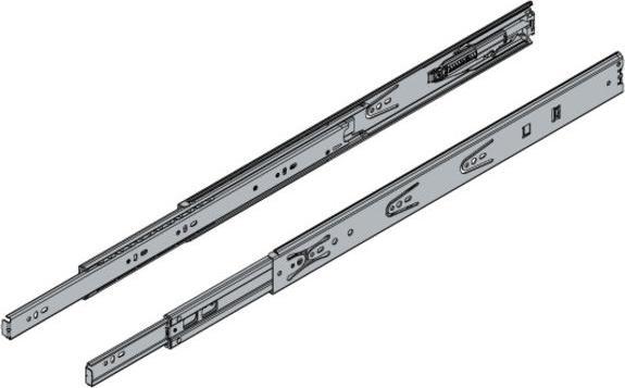 Produktbild Hettich Schubladenschiene Vollauszug 450 mm mit Anschlagdämpfung chromatiert 9126922 2 Stück