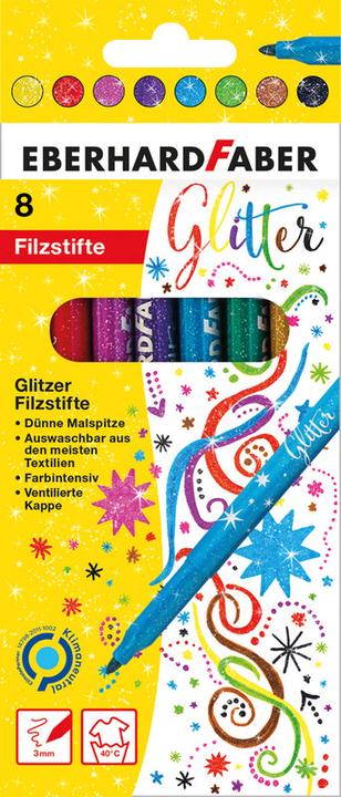 Produktbild EberhardFaber Fasermaler Glitter (Mehrfarbig, 8 x)