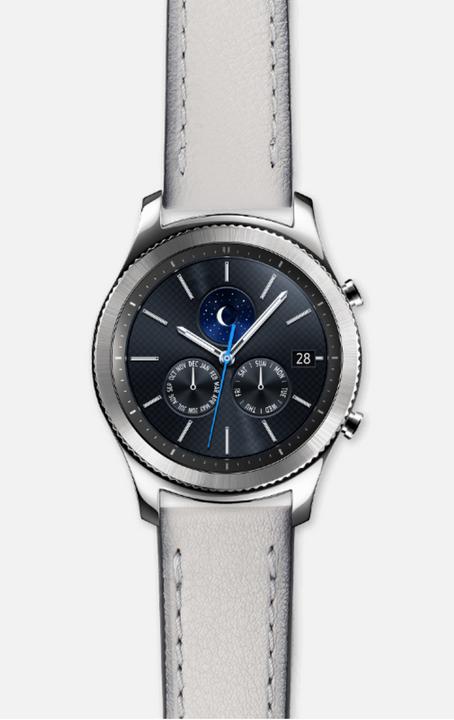 Immagine prodotto Strap Studio Grigio classico in pelle (22 mm, Cuoio, Gear S3 Frontier, Ingranaggio S3 Classic)