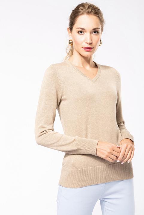 Produktbild Kariban Pullover mit V-Ausschnitt Damen (M)