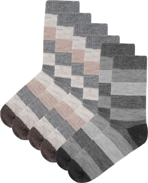 Immagine prodotto Normani 6 paia di calzini di alpaca a righe larghe (confezione da 6, 43 - 46)