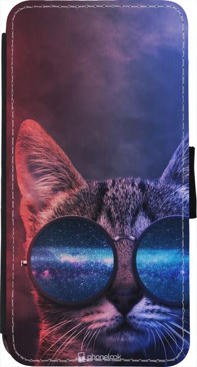 Produktbild PhoneLook Hülle Wallet schwarz Red Blue Cat Glasses (Apple iPhone 7)