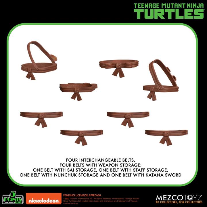 Etichetta energetica Mezco Toys Teenage Mutant Ninja Turtles Action Figures Teenage Mutant Ninja Turtles Deluxe Set 8 cm