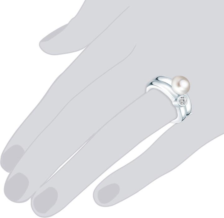 Immagine prodotto Valero Pearls Donna Argento Cubic Zirconia Perle d'acqua dolce coltivate argento - 2218 (52, 925 Argento)