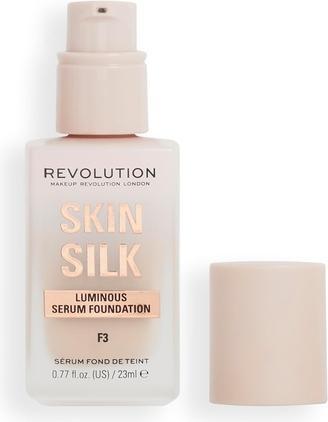 Makeup Revolution Skin Silk Serum Foundation Leichte bis mittlere Deckkraft mit Hyaluronsäure F3 23ml (F3)