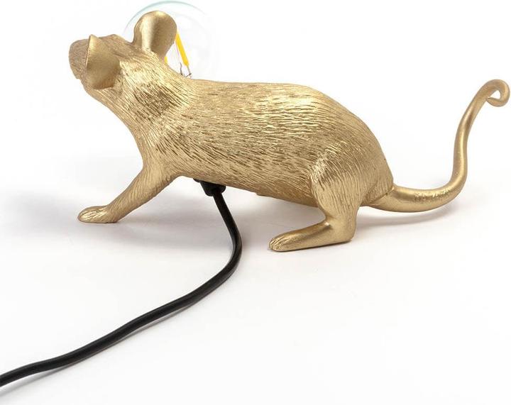 Seletti Mouse Lamp Lop Lying Down Table Lamp Gold (90 lm, E14)