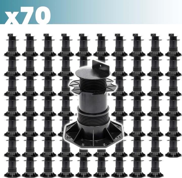 Actual product image XPOtool Corner Support Feet Set of 70 2700kg Capacity Feet Adjustable in Height 140-210mm Terrace (70 x)
