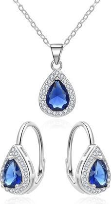 Actual product image Beneto Charming silver jewellery set with AGSET361R zirconia (pendant. chain. earrings)