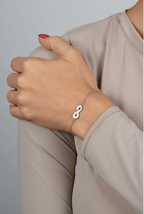 Produktbild Brilio Silver - Silver bracelet with white opal Infinity BRC208W