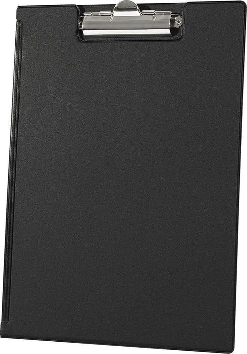 Actual product image Wedo Clipboard folder standard, DIN A4, black, made of plastic, with metal clip, transparent slip-in
