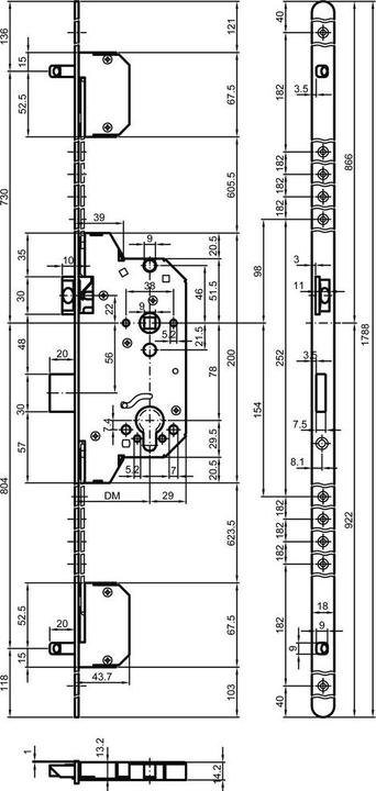 Immagine prodotto MSL Dispositivi di chiusura multipunto di sicurezza FALLEN TRIBLOC 1856 PE (Cilindro profilato)