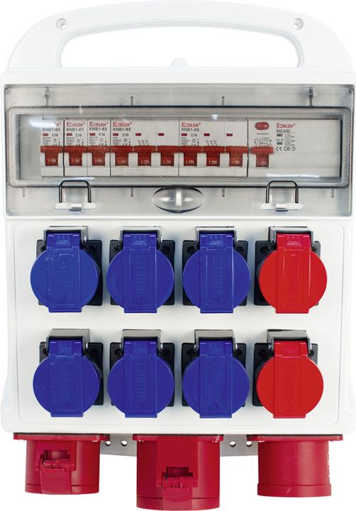 Steffen Construction power distributor 32A equipped (6 x, Type 23, Type 25, CEE 16/5, CEE 32/5)