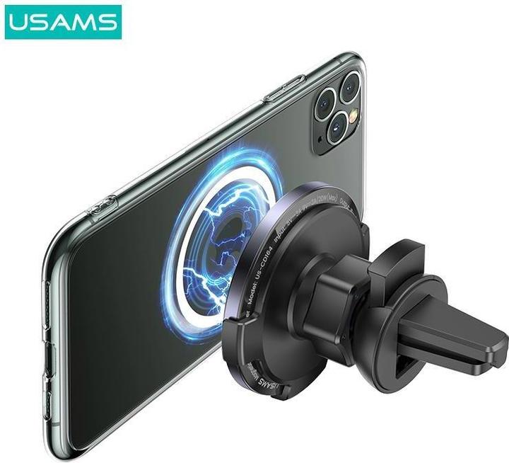 Image du produit Usams Uchwyt indukcyjny US-CD164 15W 2w1 Magnetic do kratki went. czarny/black CD164DZ01