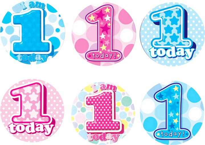 Actual product image Simon Elvin Various Ages (1-17) Small Badges (Pack Of 6)