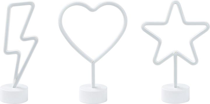 Produktbild Beliani Neonlicht LED Dekofigur mehrfarbig 3er Set FLORETTA (320 lm)