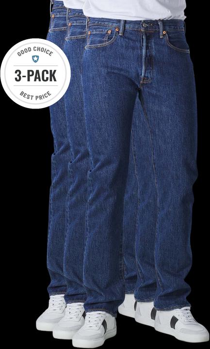 Produktbild Levis 501 Jeans Straight Fit dark stonewash 3-Pack (W34/L36)