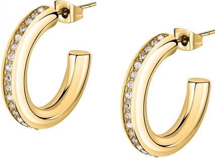 Morellato Luxury gold-plated earrings with clear crystals Creole SAVN01