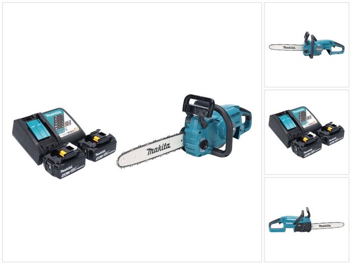 Produktbild Makita DUC 357 RM2X2 Akku Kettensäge 18 V 35 cm 7,7 m/s Brushless + 2x Akku 4,0 Ah + Ladegerät (Akku Kettensäge)