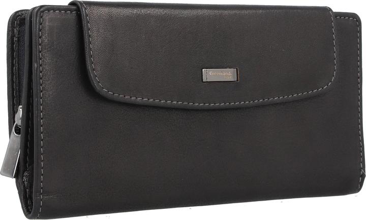 Image du produit Greenland Nature Black Nappa Porte-monnaie en cuir RFID 19 cm