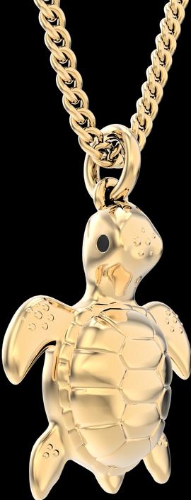 Actual product image MTM Sea Turtle Necklace (Brass, 18k Gold, 43 cm)