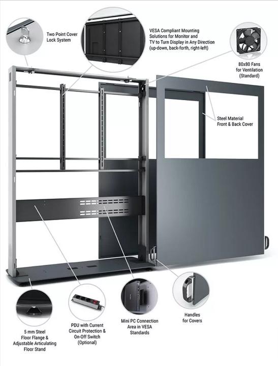 Produktbild DSS Indoor Stele Landscape, 43" Bildschirm, schwarz