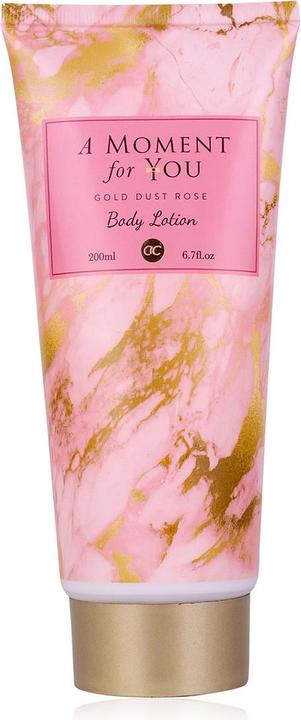 Produktbild Accentra Bodylotion A MOMENT FOR YOU in Tube, 200ml, Duft: Gold Dust Rose, Farbe: rosa/gold, VE 6/24 (Körpercreme, Körperlotion, 200 ml)