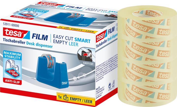 Actual product image tesa EASY CUT SMART tape dispenser for tables, with anti-slip technology, incl. 4 rolls of tesafilm