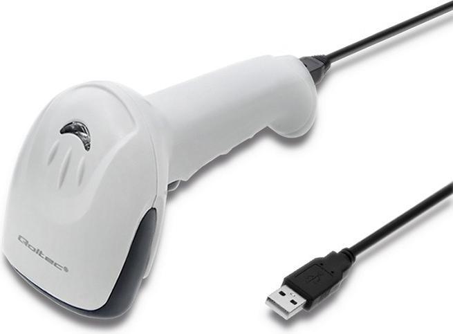 Produktbild Qoltec 50865 Barcode scanner 1D CCD USB Baltas (1D-Barcodes)