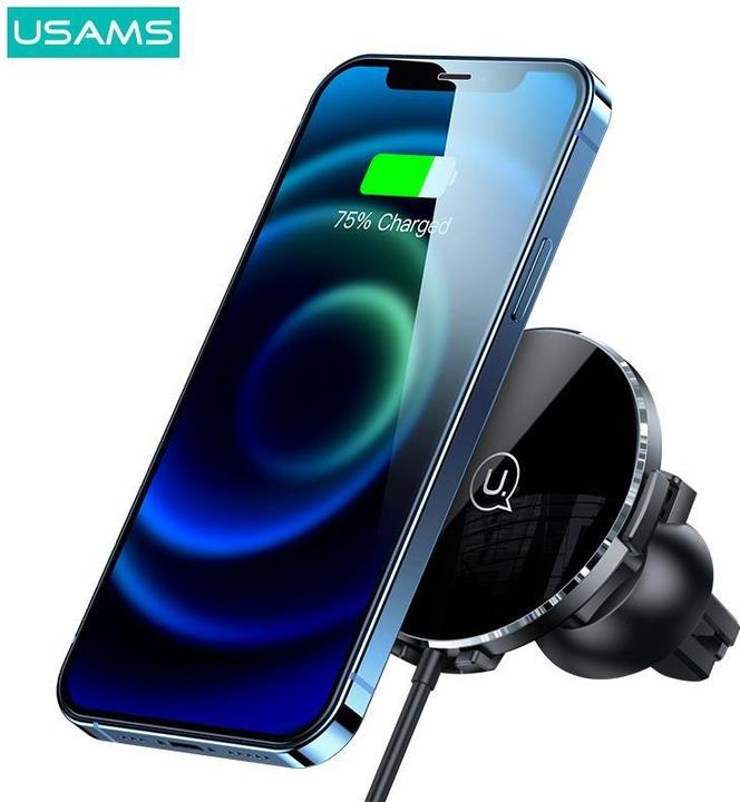 Image du produit Usams Uchwyt indukcyjny US-CD164 15W 2w1 Magnetic do kratki went. czarny/black CD164DZ01