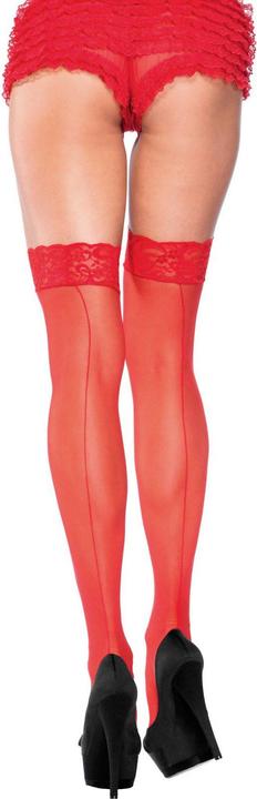 Image du produit Leg Avenue Sheer Stockings With Backseam Red (Taille unique)