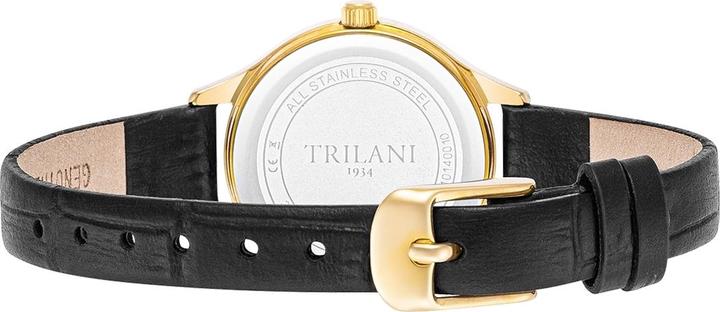 Immagine prodotto Trilani Orologio al quarzo da donna in vera pelle nera - 30492 (Orologio da polso analogico, 26 mm)
