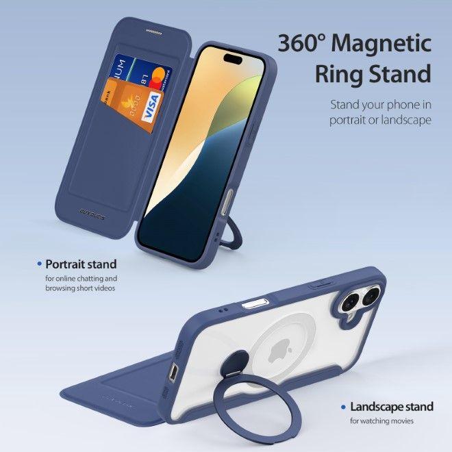 Produktbild Dux Ducis Skin X Pro 360° Ring Stand Series Lederhülle (Apple iPhone 16)