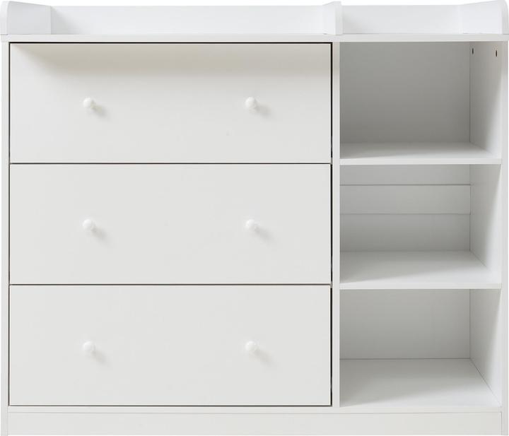 En.Casa Wickelkommode Beldinupp mit Wickelauflage 93x110x55 cm Weiss