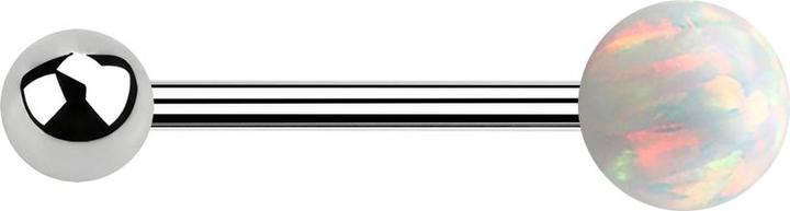 Actual product image Star Piercing Micro barbell silver with ball and ball opal white (without brass, Surgical steel 316L)