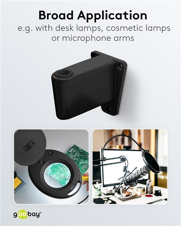 Actual product image Goobay Wall bracket for magnifying lamps with articulated arm, black