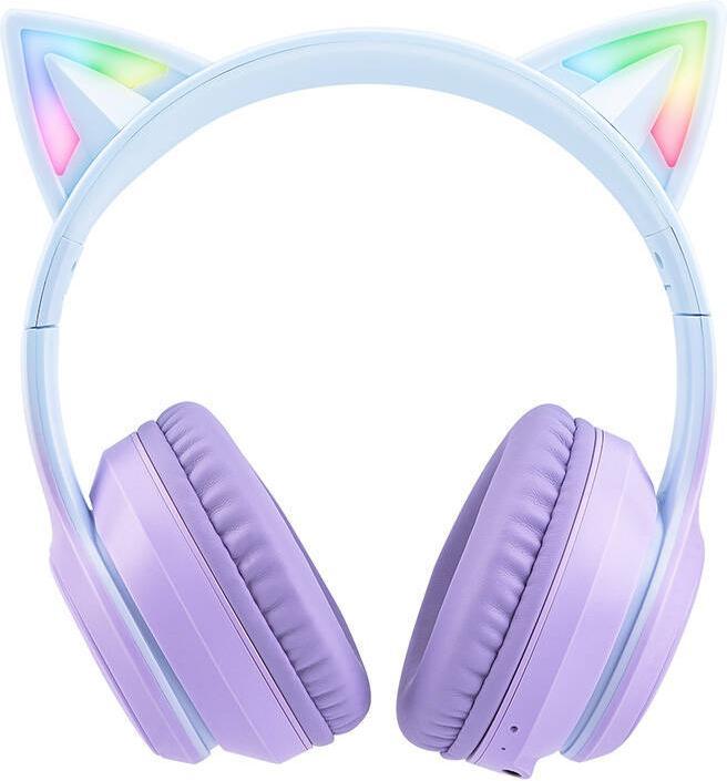 Actual product image Onikuma B90 RGB Cat Ears Gaming Headphones purple (Wireless, Cable)