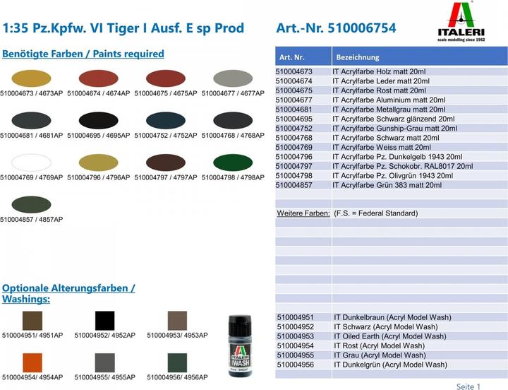 Produktbild 1:35 Pz.Kpfw. VI Tiger I Ausf. E sp Prod