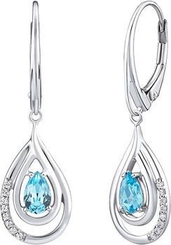 Produktbild Silvego Luxury silver earrings with lightue topaz and zircons FWE10130LBT