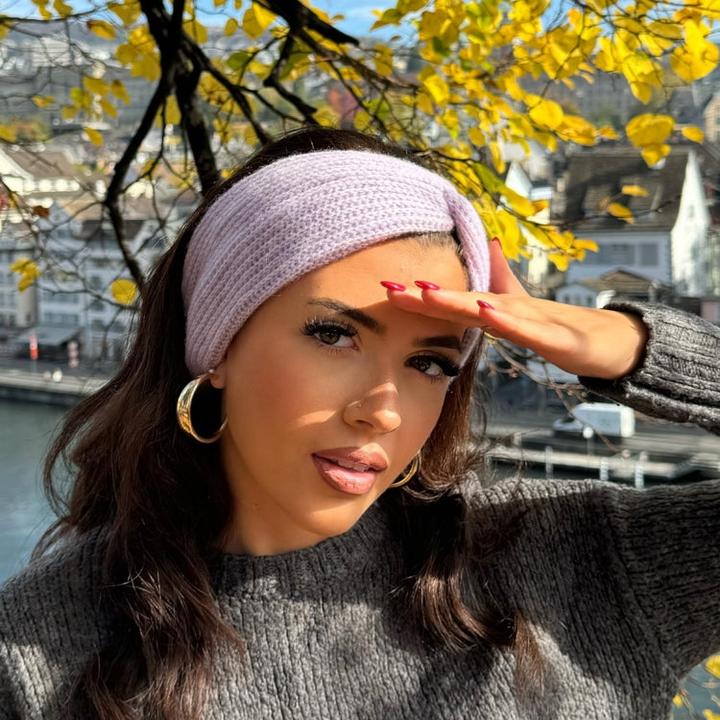 Prima Ballerina Kaschmir-Merinowolle-Stirnband Lila